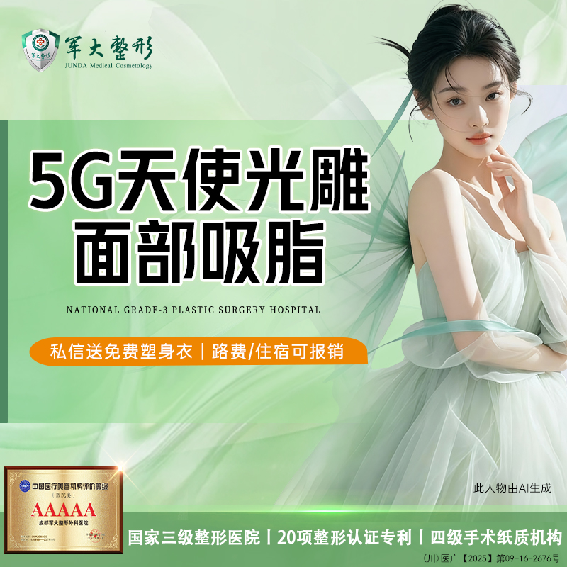 【吸脂瘦脸】5G天使光雕面部吸脂/面颊/下颌缘/双下巴3选一瘦脸 无隐形消费