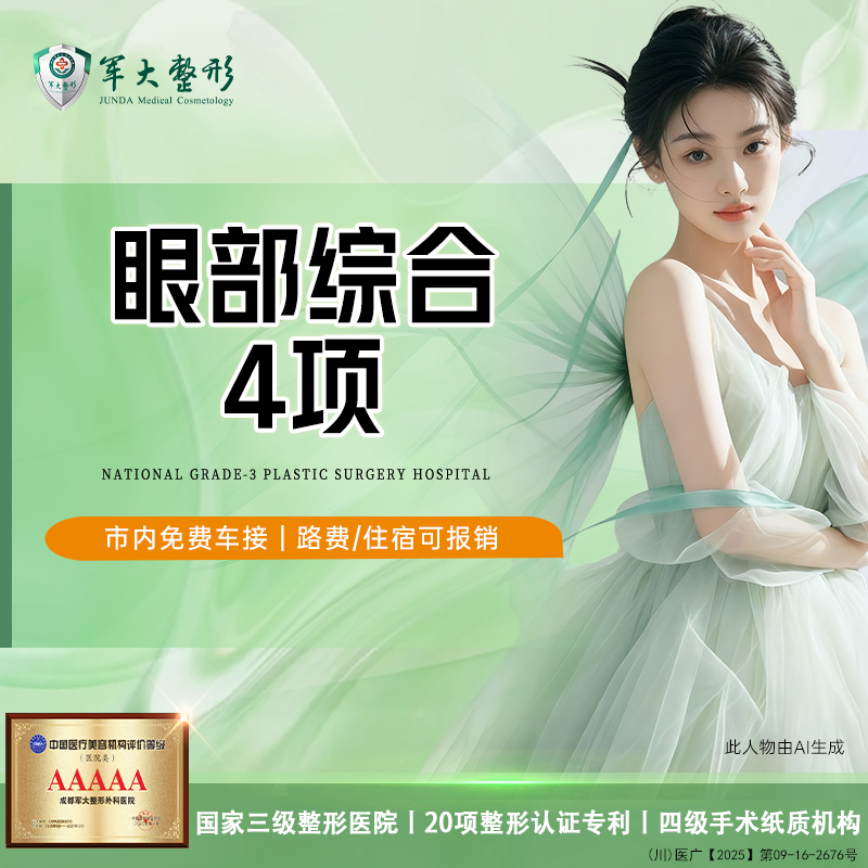【眼部多项】眼部综合4项/双眼皮+开内眼角+祛皮+祛脂 自然灵动【新客专享】
