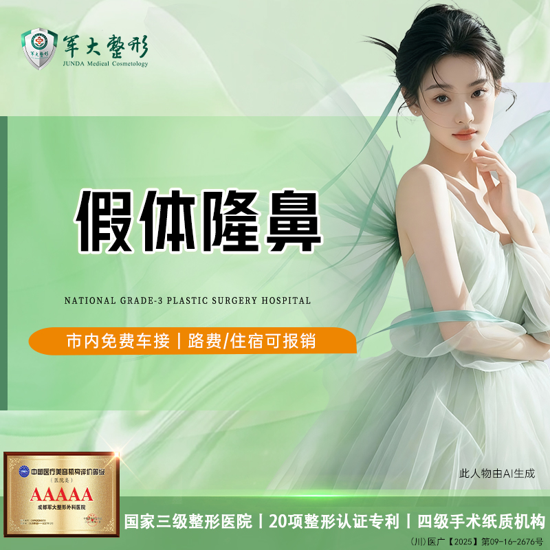 【硅胶隆鼻】成都军大/单纯假体隆鼻-硅胶-韩式生科