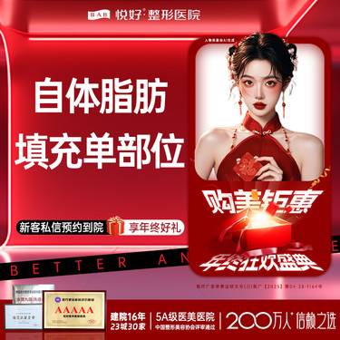 【自体脂肪丰面颊】【自体脂肪填充单部位】 新客专享 脂肪填充 单部位 