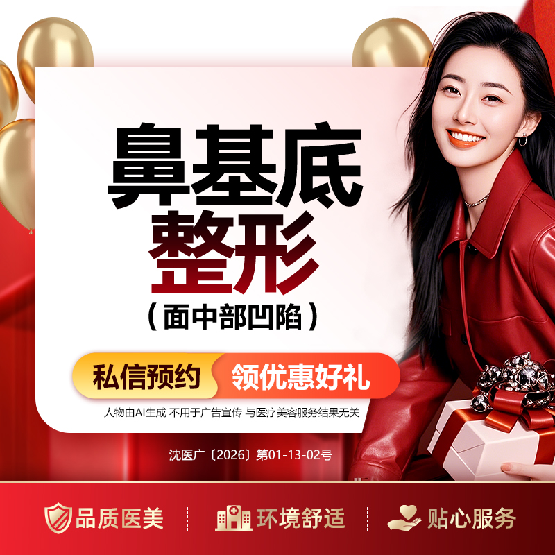 【假体垫鼻基底】鼻基底整形（面中部凹陷）鼻部修复改善 