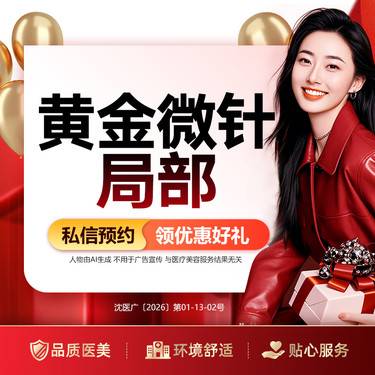 【微针水光】黄金微针（局部）额头/面颊/下巴 3选1整形项目图片