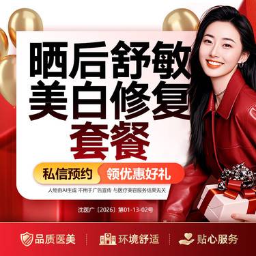 【舒敏之星】晒后舒敏美白修复 visia皮肤检+led修复+冷喷+富勒烯炫白+医用敷料整形项目图片