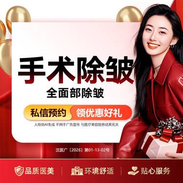 【拉皮】手术除皱全面部除皱  手术提升