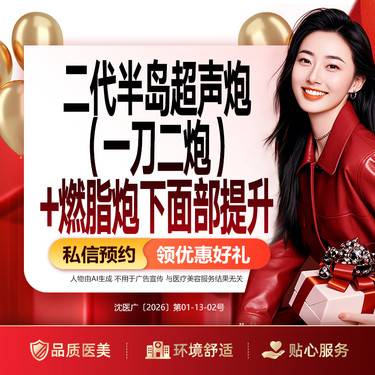 【超声炮】半岛二代黄金炮（一刀二炮）不限发数+燃脂炮下面部提升