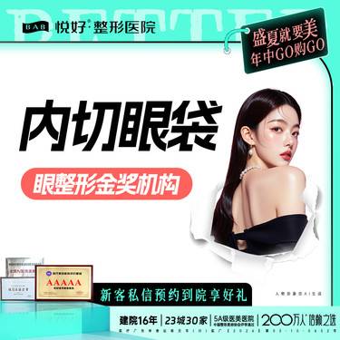 【内切去眼袋】【 微创眼袋】新客专享 内切眼袋 黑眼圈/眼袋 紧致下眼睑 微创