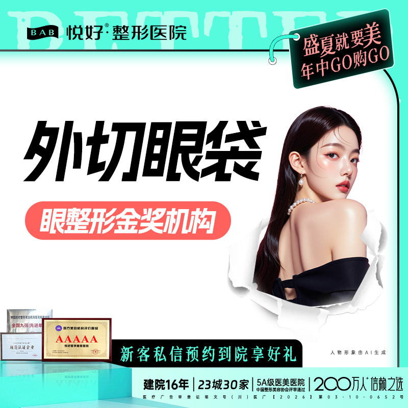 【外切去眼袋】【外切眼袋】新客专享 外切眼袋/眼袋泪沟 外祛+去皮+去脂 改善眼袋