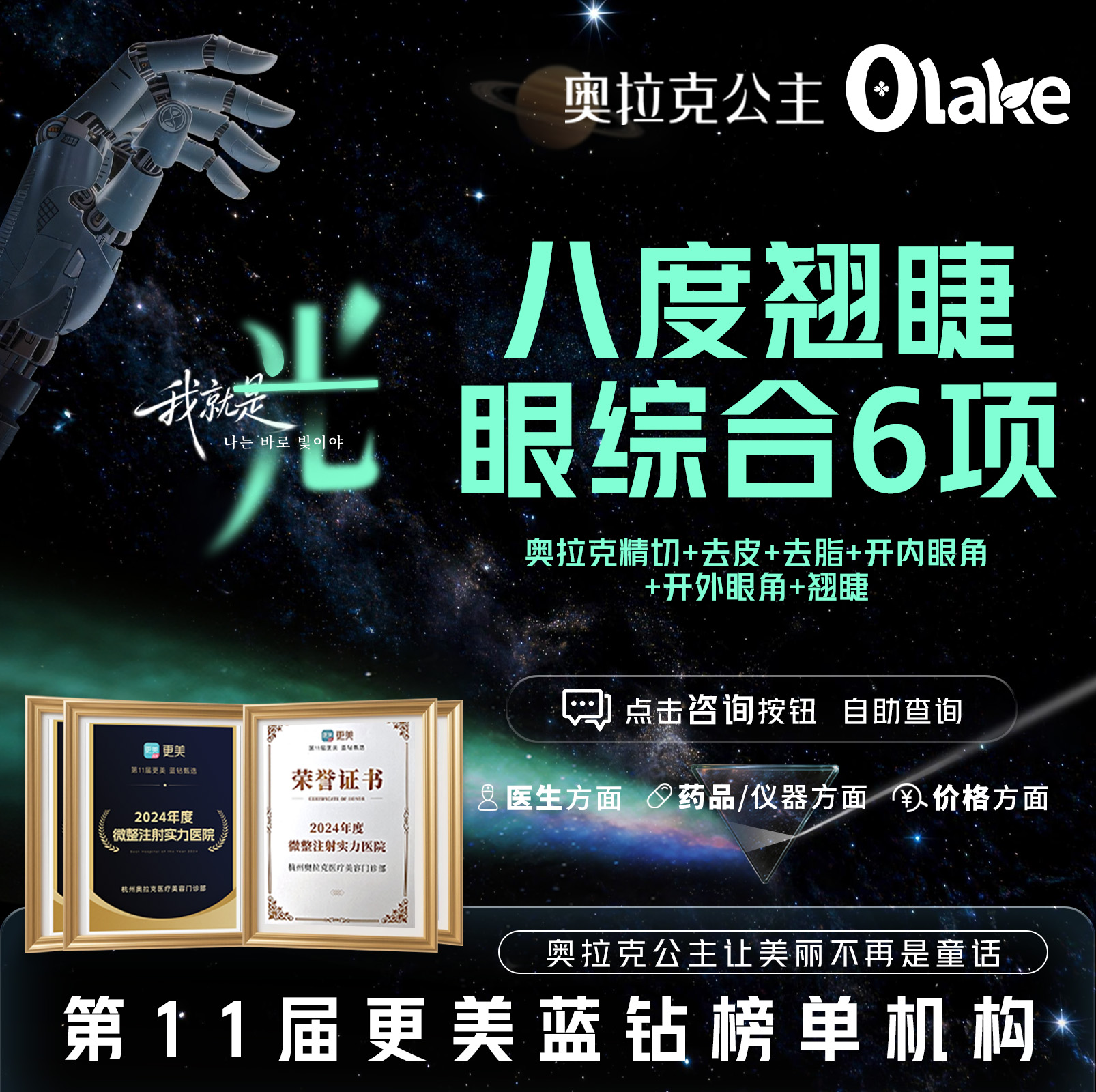 【眼部多项】【八度翘睫眼综合6项】眼部整形/切双眼皮/割双眼皮