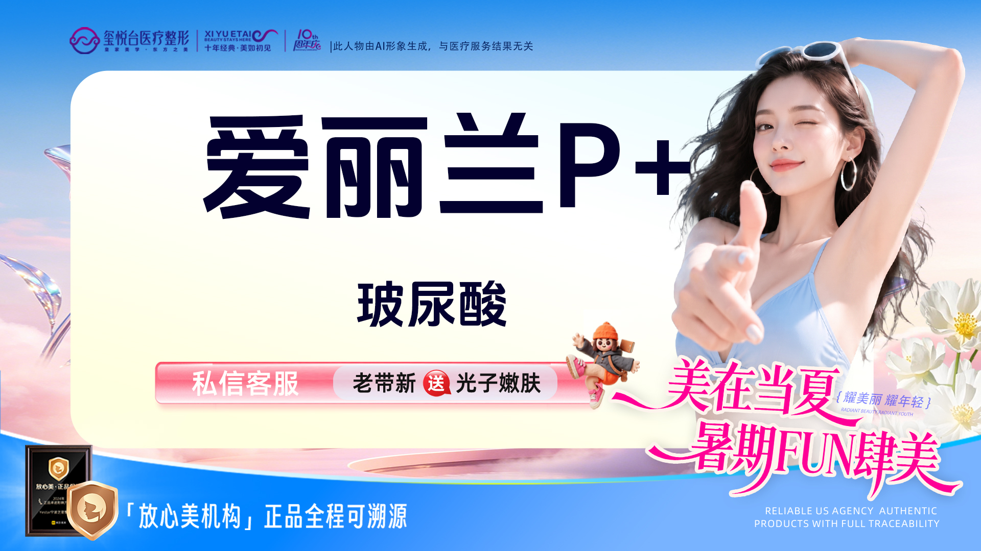 【玻尿酸】爱丽兰P+玻尿酸 大分子 如有太阳穴、苹果肌、眉弓、下巴等填充需求请私信客服